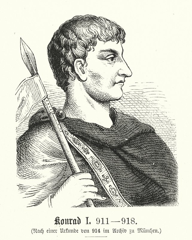 Konrad I, 881-918 (gravura) de (after) German School