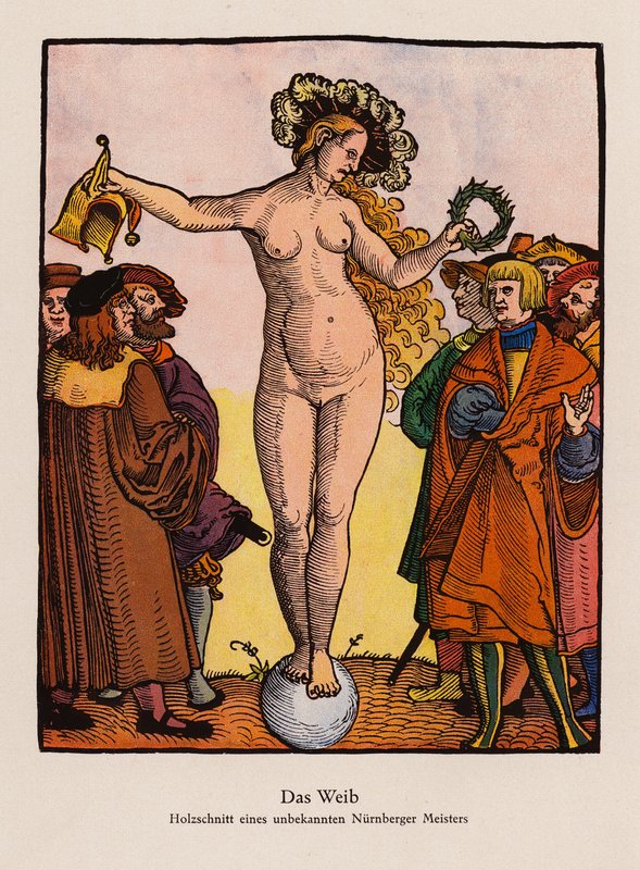 A mulher (lito colorido) de (after) German School