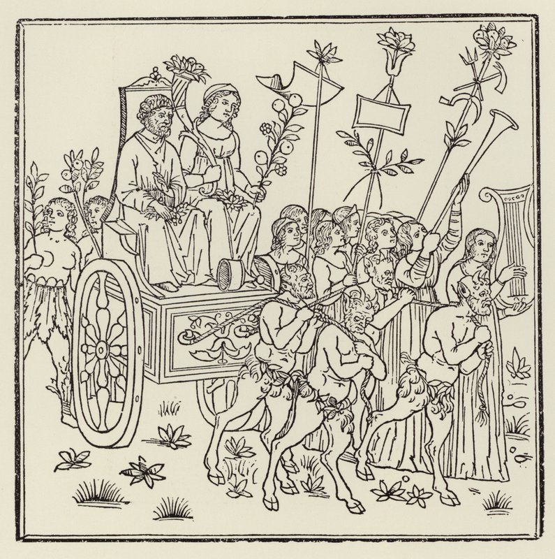 Procissão puxando uma carruagem (xilogravura) de (after) Italian School