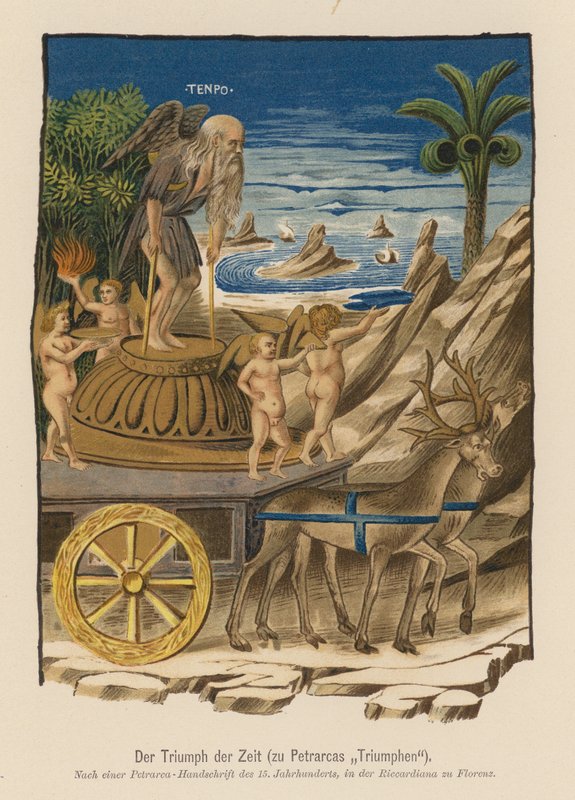 Cena de I Trionfi de Petrarca (litografia a cores) de (after) Italian School