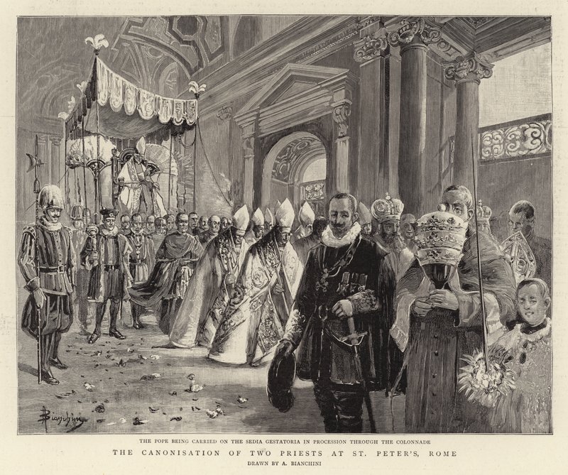 A Canonização de Dois Sacerdotes em Roma de São Pedro (gravura) de (after) Italian School