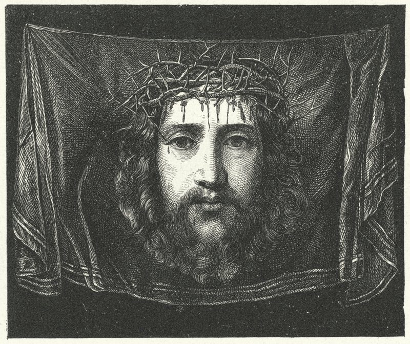 Véu de Verônica com o retrato de Cristo (gravura) de (c.1489 1534) (after) Correggio