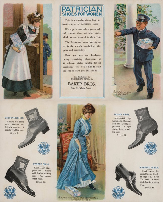 Propaganda para sapatos Patrician para mulheres de American School