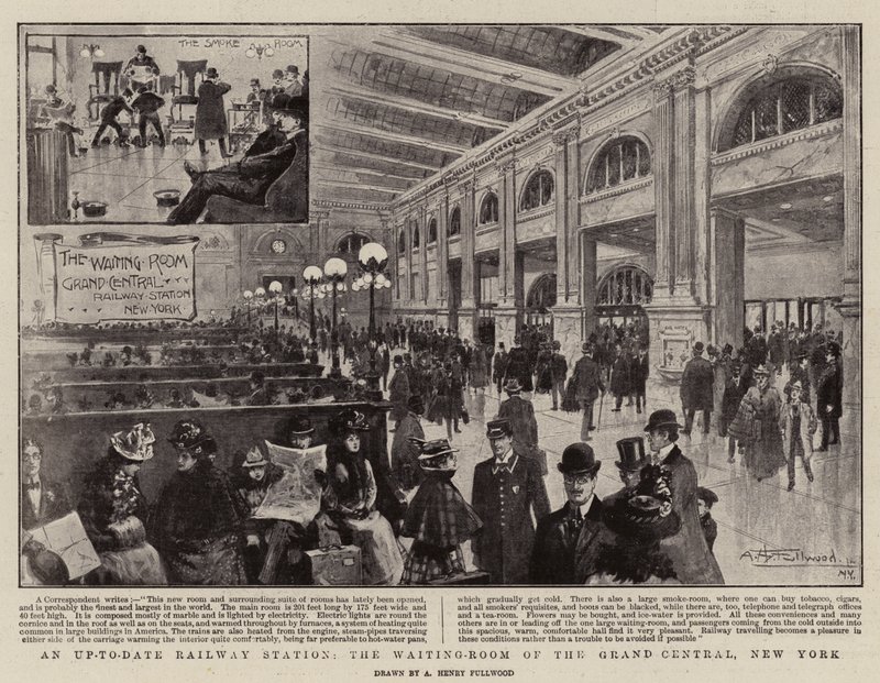 Uma estação de trem atualizada, a sala de espera do Grand Central, em Nova York de American School