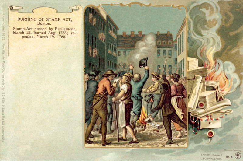 Queima do Stamp Act, Boston, agosto de 1765 de American School