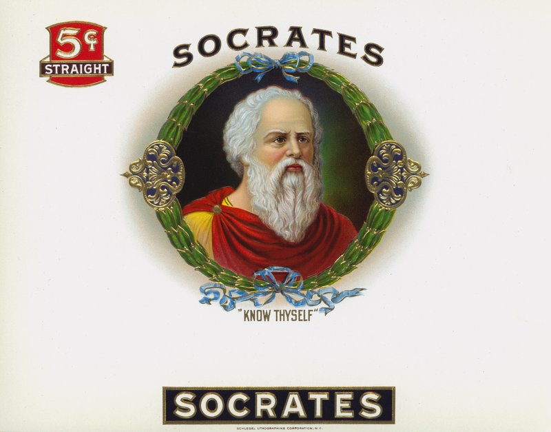 Rótulo de charuto, Sócrates, Conhece a ti mesmo de American School