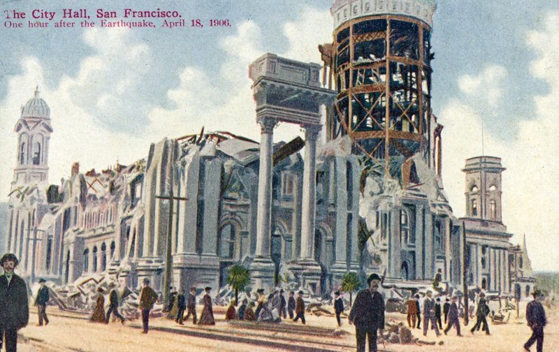 Prefeitura, São Francisco, após o terremoto de 1906 de American School