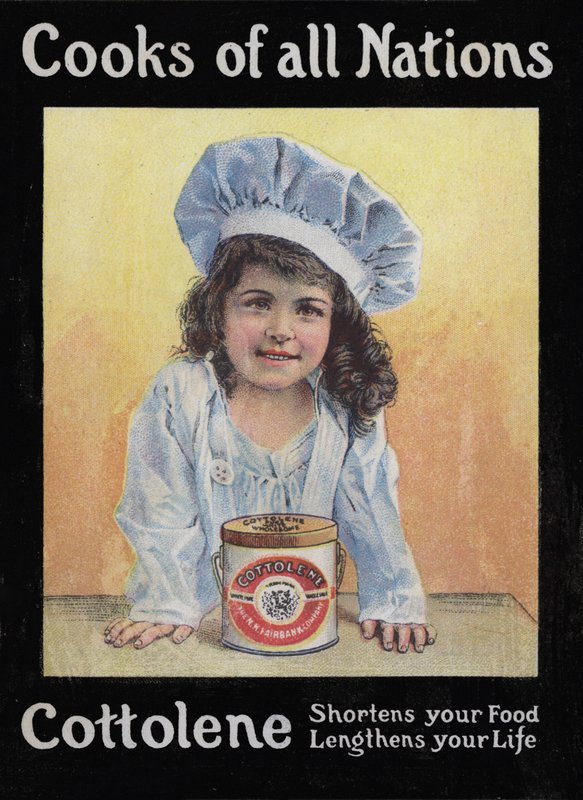 Ilustração de capa para livreto sobre Cooks of All Nations produzido por Cottolene de American School