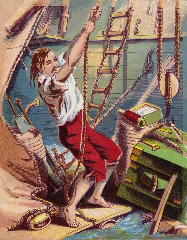 Ilustração para Robinson Crusoe de American School