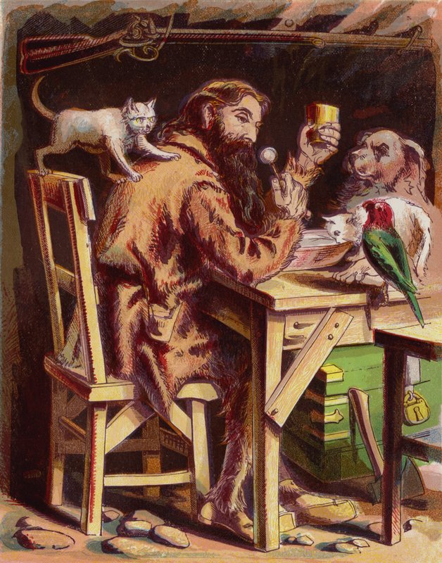 Ilustração para Robinson Crusoe de American School