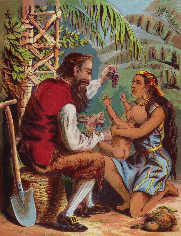 Ilustração para Robinson Crusoe de American School