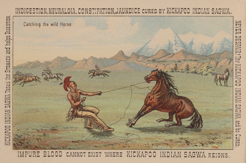 Nativo americano pegar um cavalo selvagem de American School