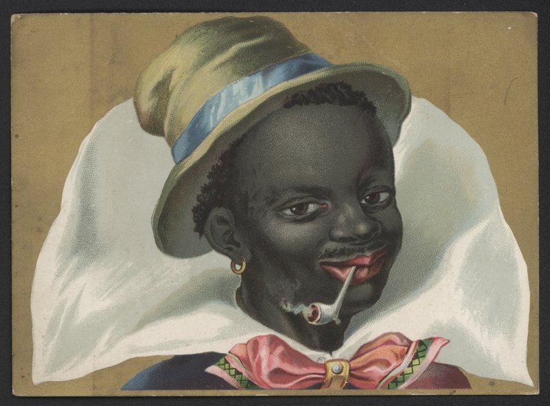 Retrato, de, um, homem preto, fumar, um, cano de American School