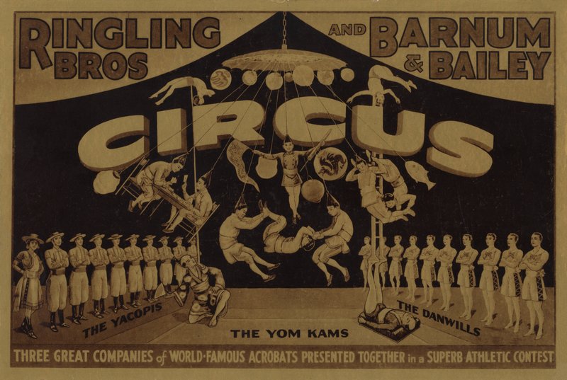 Ringling Bros e Barnum e Bailey Circus, com acrobatas mundialmente famosos de American School