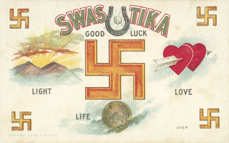 Suástica, emblema de boa sorte de American School