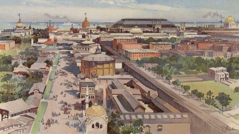 Vista da roda gigante de American School