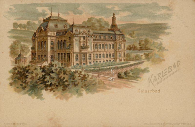 Kaiserbad spa em Karlsbad (Karlovy Vary), Império Austro-Húngaro, século XIX de Austrian School