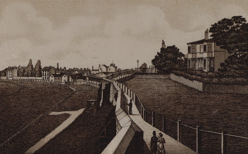 Paredes de Chester e pista de corrida de English School