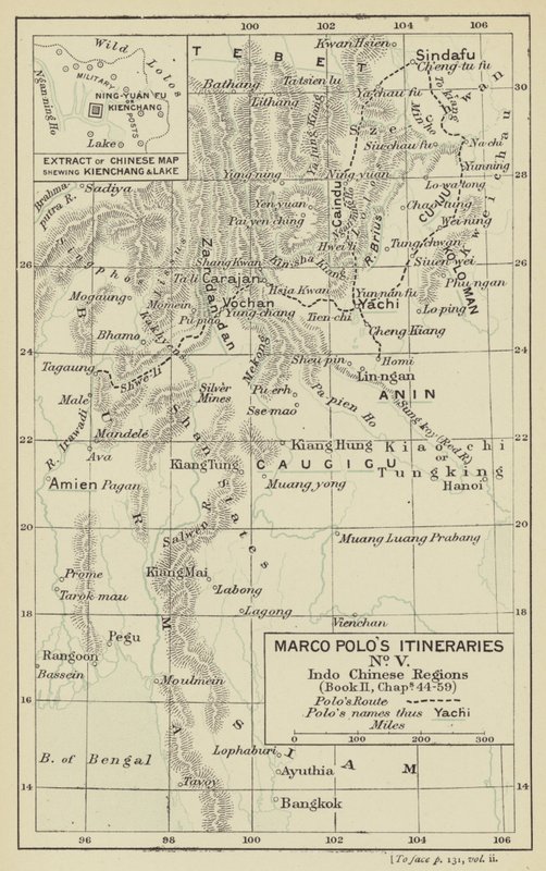 Marco Polos Itinerários No V, Indo Chinese Regions de English School