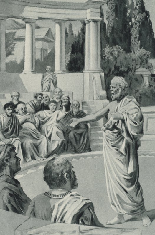 Sócrates se recusa a se curvar aos seus juízes de English School