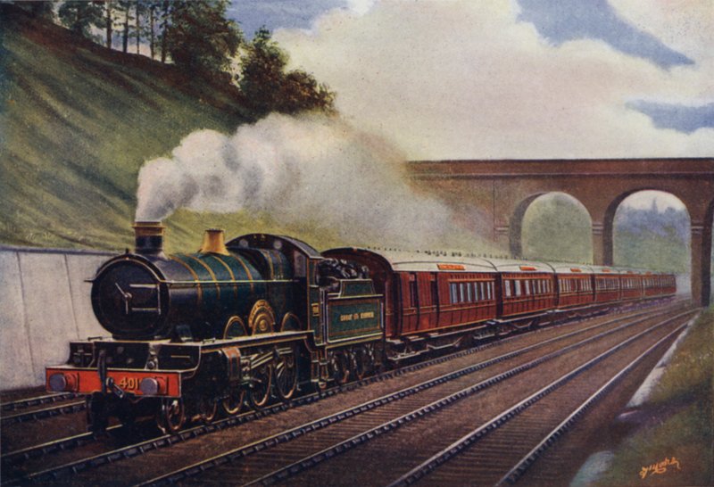 O Cornish Riviera Express, Londres para Plymouth (225 34 milhas) sem uma parada intermediária, Great Western Railway de English School