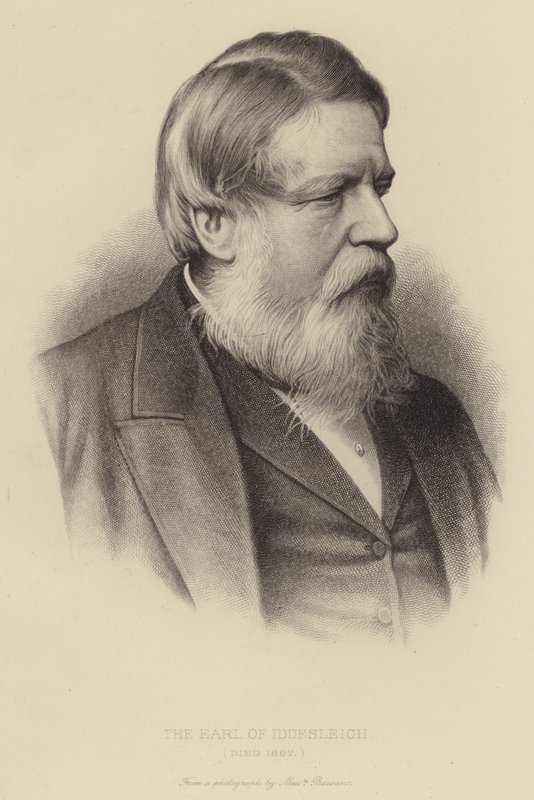 O conde de Iddesleigh, morreu em 1887 de English School