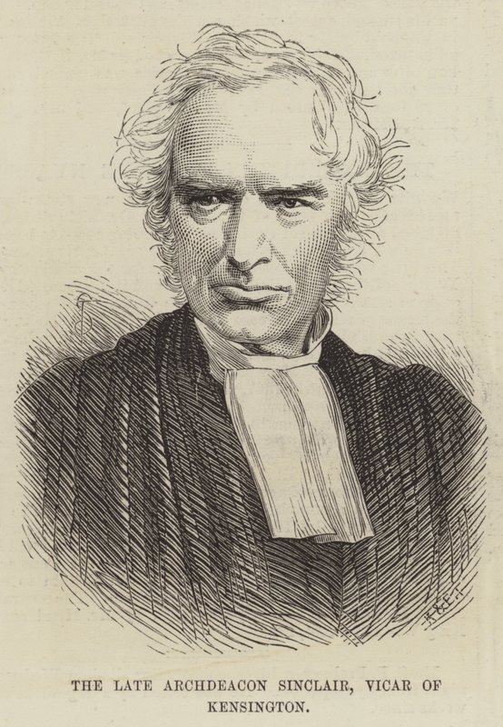 O falecido arquidiácono Sinclair, vigário de Kensington de English School
