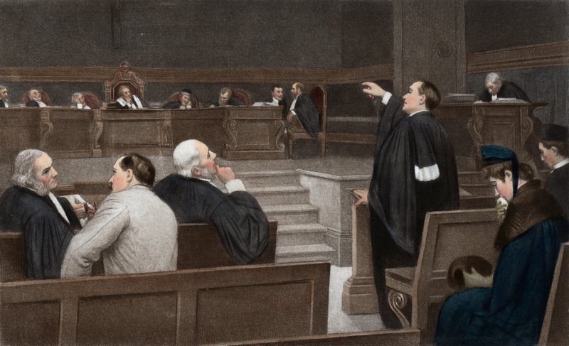 Argumento no Tribunal de Recurso Criminal (fotogravura a cores) de European School