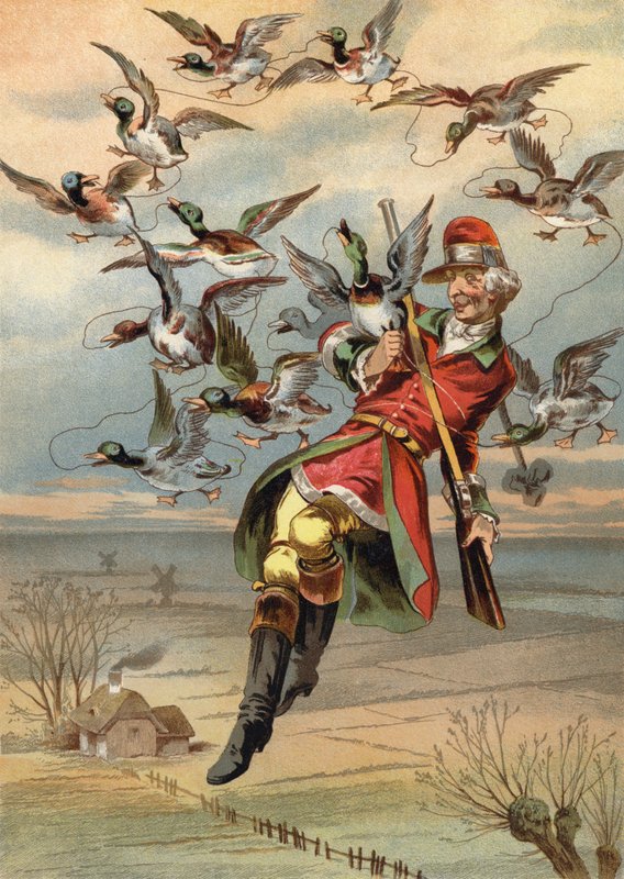 Ilustração para aventuras do Barão Munchausen de European School