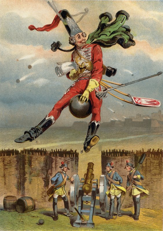 Ilustração para aventuras do Barão Munchausen de European School