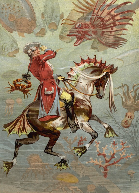 Ilustração para aventuras do Barão Munchausen de European School