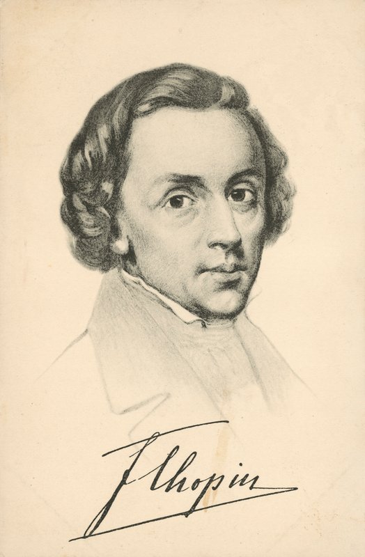 Retrato de Frederic Chopin, com assinatura de European School
