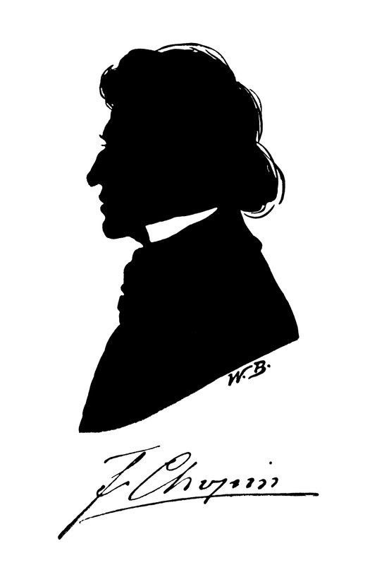 Silhueta de Frederic Chopin de European School