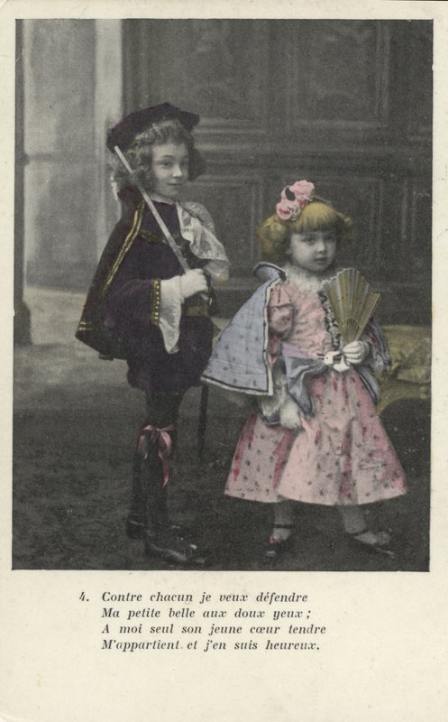 Crianças, em, histórico, vestido de French Photographer