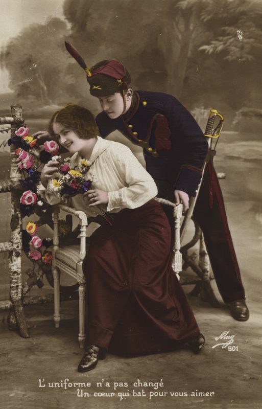 Menina, com, um, soldado de French Photographer