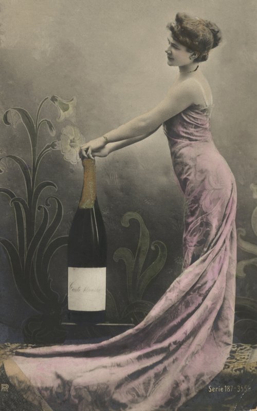Menina, com, garrafa champanha de French Photographer