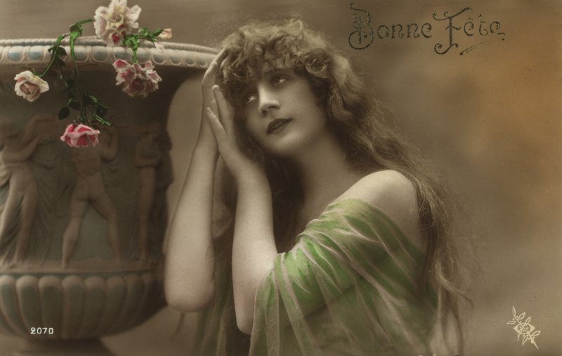 Menina, com, clássico, urna de French Photographer