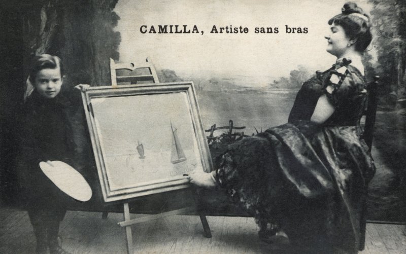 Mulher, quadro, com, dela, pés de French Photographer