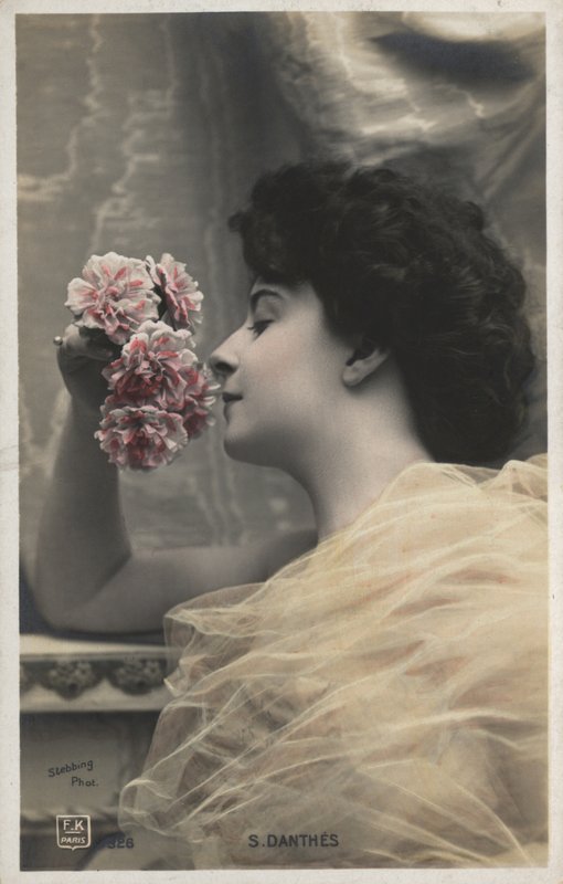 Mulher com rosas de French Photographer