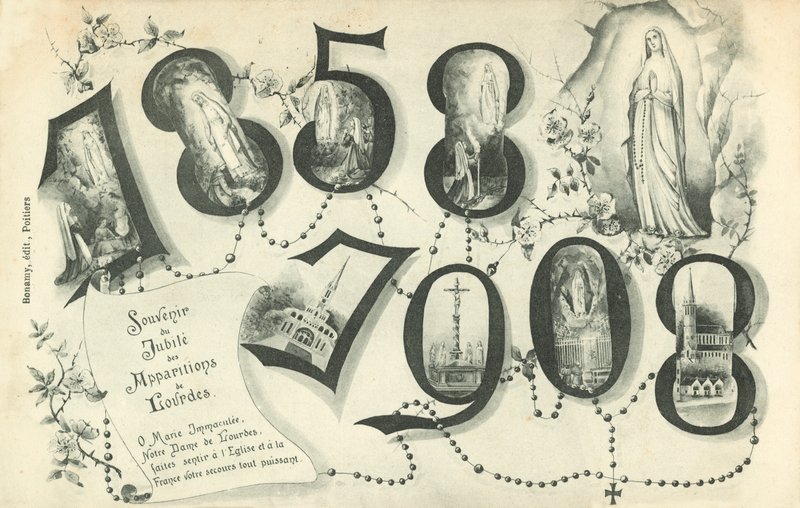 1858 a 1908, uma lembrança do Jubileu das aparições em Lourdes de French School