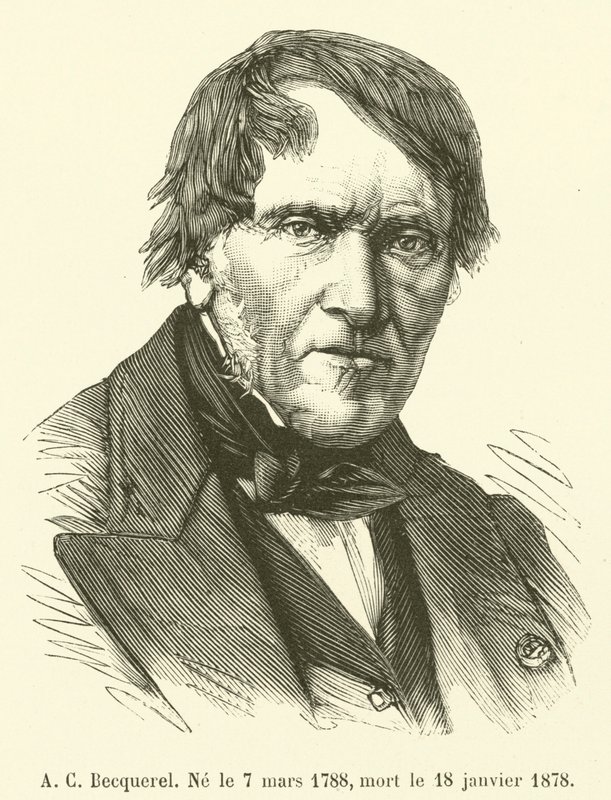 AC Becquerel, nascido em 7 de março de 1788, morreu em 18 de janeiro de 1878 de French School