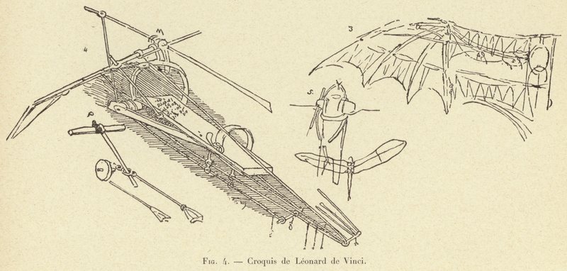 Esboço de Leonardo da Vinci de French School
