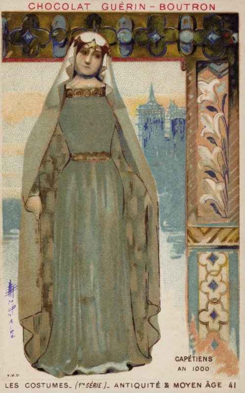 Traje da mulher francesa da dinastia capetiana, 1000 de French School
