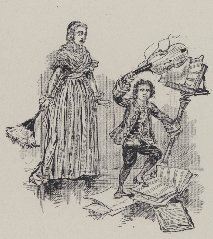 O compositor alemão Ludwig van Beethoven como uma criança de French School