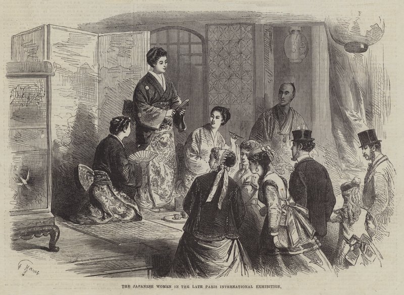 As mulheres japonesas no final da exposição internacional de Paris de French School