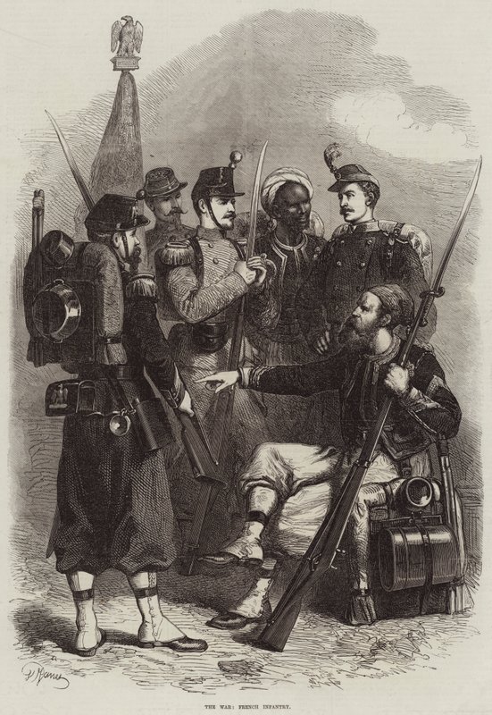 A guerra, infantaria francesa de French School