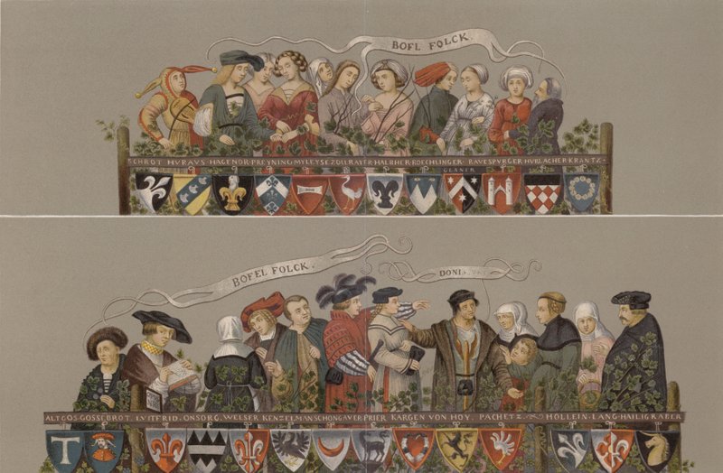 A dança dos nobres homens e mulheres de Augsburg em 1520 de German School