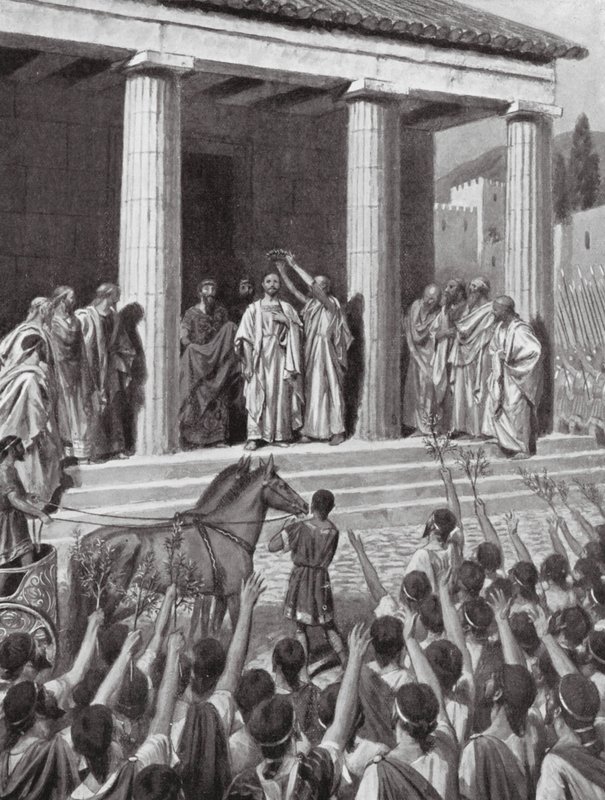 Temístocles homenageado em Esparta (litografia) de A.C. Weatherstone