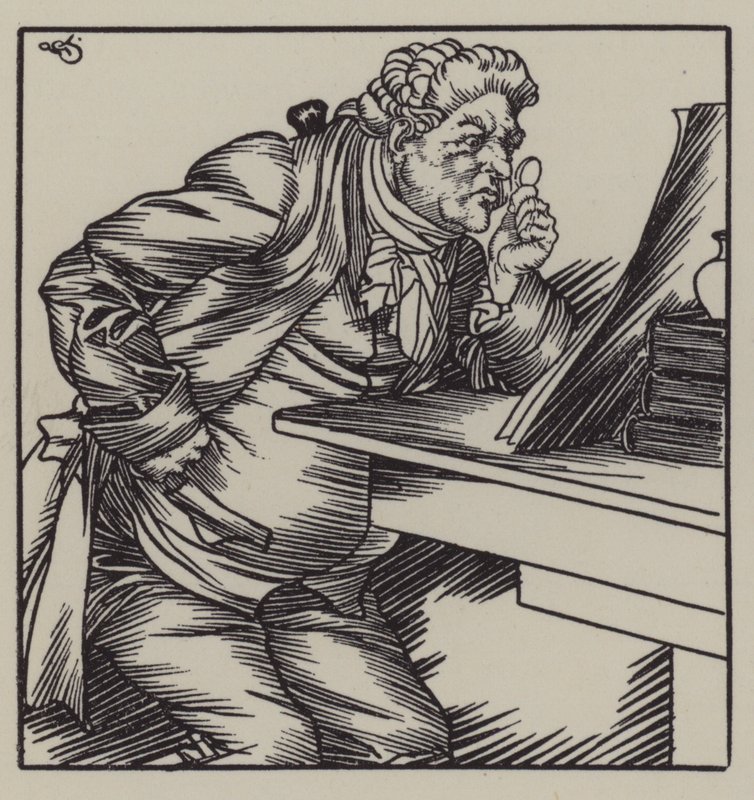 Ilustração de The Essays of Elia de Charles Lamb (litho) de A. Garth Jones