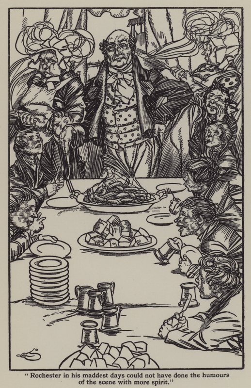 Ilustração de The Essays of Elia de Charles Lamb (litho) de A. Garth Jones